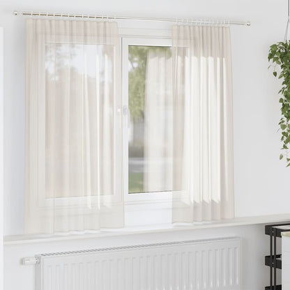 Voile Vorhänge Mit Lasche 2 Stk. Creme