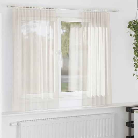 Voile Vorhänge Mit Lasche 2 Stk. Creme