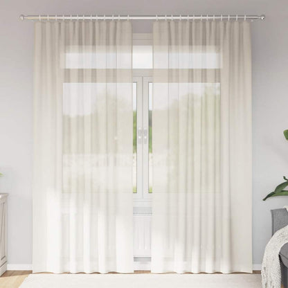 Voile Vorhänge Mit Lasche 2 Stk. Creme