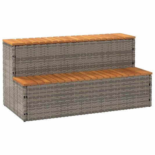 Whirlpooltreppe 100X50X50,5 Cm Poly Rattan Akazie Massiv