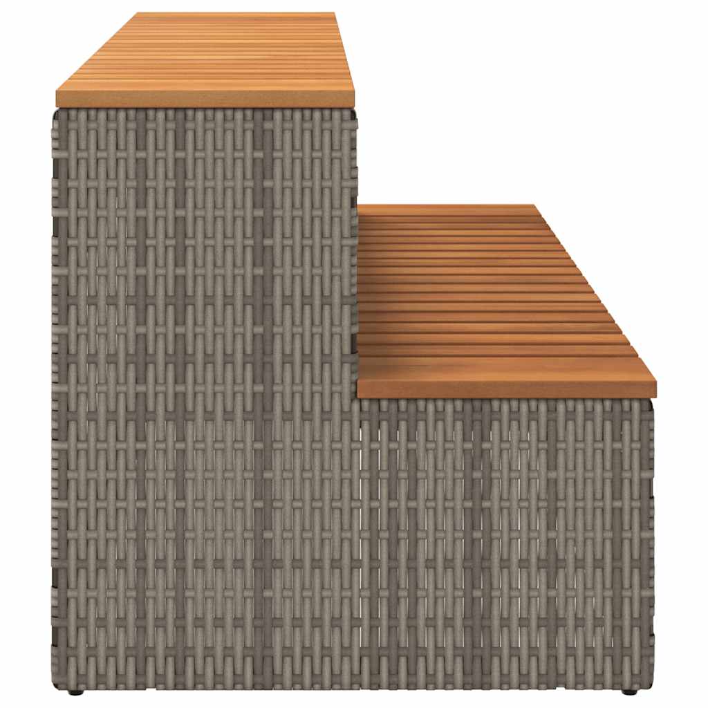 Whirlpooltreppe 100X50X50,5 Cm Poly Rattan Akazie Massiv