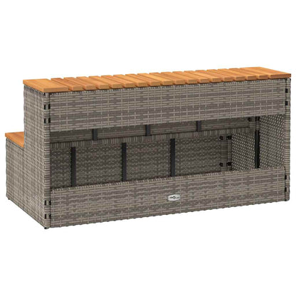Whirlpooltreppe 100X50X50,5 Cm Poly Rattan Akazie Massiv