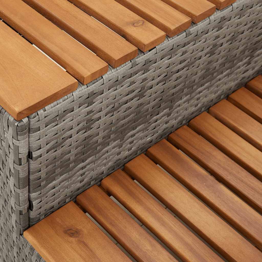 Whirlpooltreppe 100X50X50,5 Cm Poly Rattan Akazie Massiv