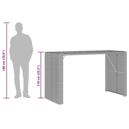 5-Tlg. Gartenbar-Set Mit Kissen Poly Rattan Akazie