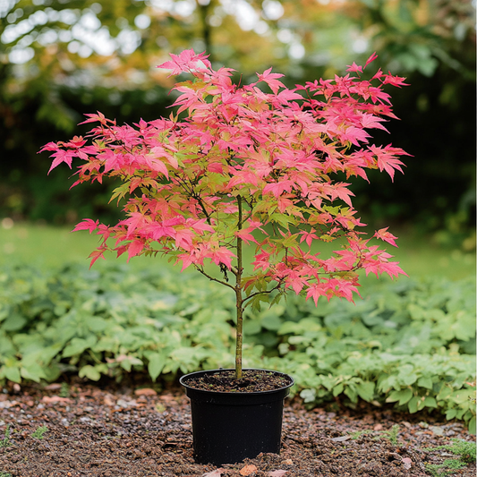 Florastore Japanischer Ahorn - 2 Stk - Acer Palmatum 'Beni Maiko' - Höhe 60-70Cm - ⌀19Cm
