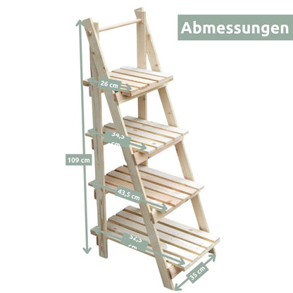 Pflanzleiter/ Blumentreppe mit 4 Ablagen