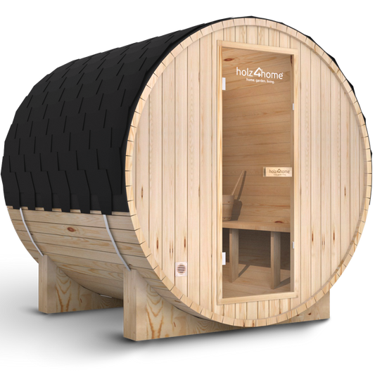Fasssauna Pini wood Outdoor Sauna inkl. Ofen 2 / 4 Personen