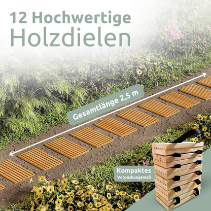 Rollweg Gartenweg aus Lärche - Holz-Tritte für Garten