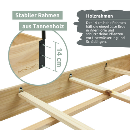 Gemüsebeet mit Abdeckung aus PVC 115cm x 80cm x 54cm I Frühbeet aus Holz