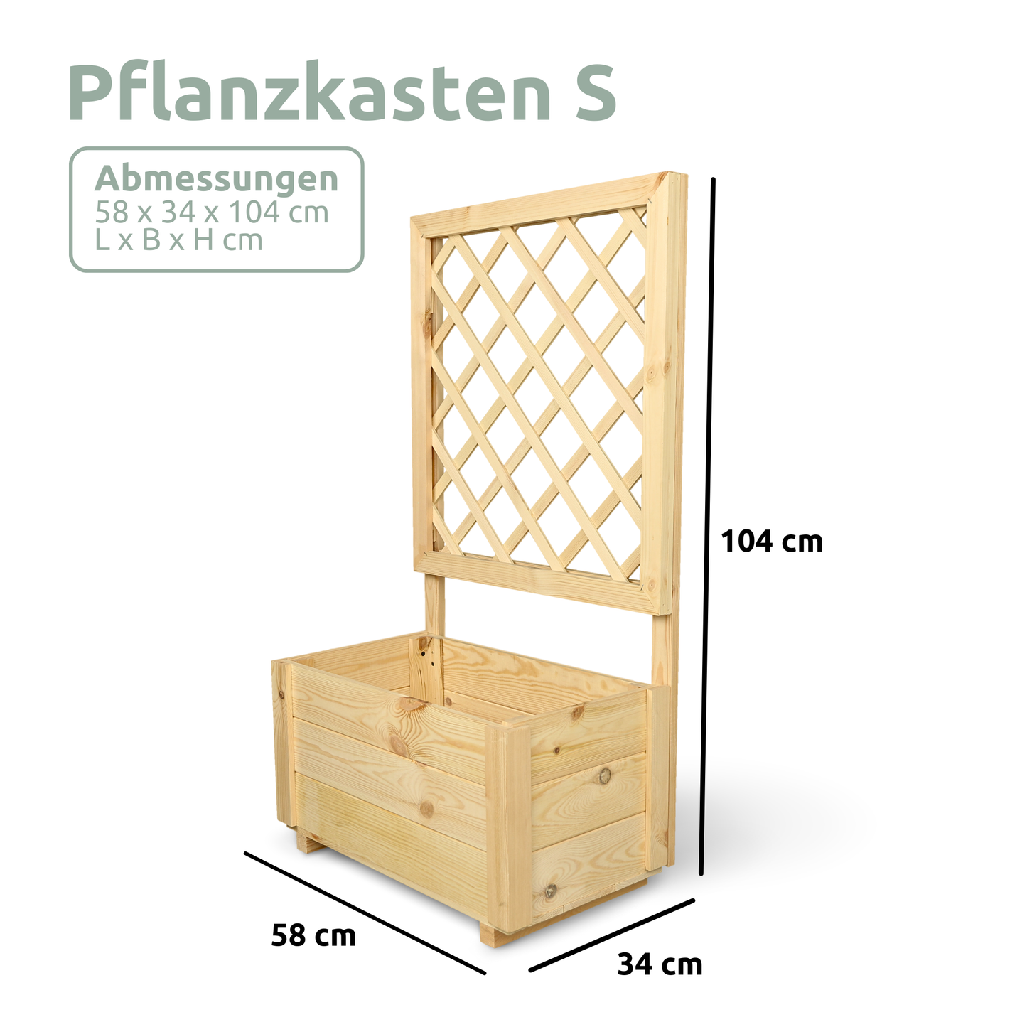 Pflanzkasten mit Rankgitter Pflanzkübel und Spalier für Rankpflanzen S/M/L