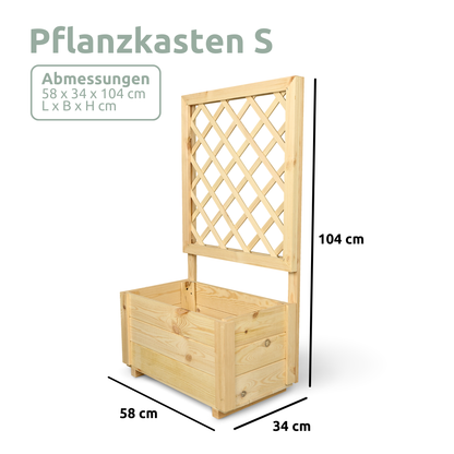 Pflanzkasten mit Rankgitter Pflanzkübel und Spalier für Rankpflanzen S/M/L