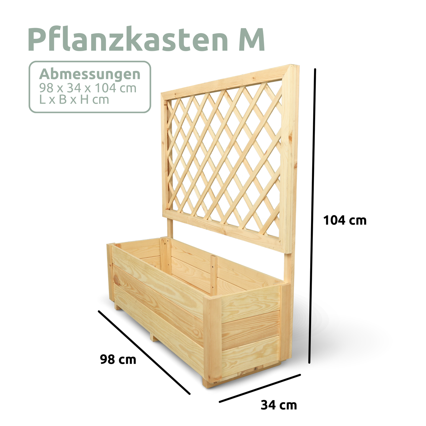 Pflanzkasten mit Rankgitter Pflanzkübel und Spalier für Rankpflanzen S/M/L