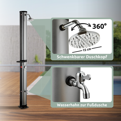 Outdoor Solardusche mit Wasserspeicher für Garten, Pool und Camping