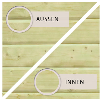 Trend Holzpool SET Achteck Langform | Sand | Metallecken | 610 x 400 x 124 cm | ca. 19,1 m³