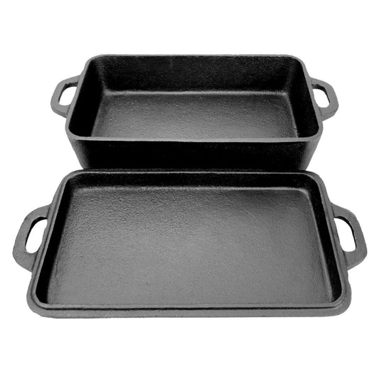 Kombi 2in1 Casserole aus Gusseisen 28x17x6 cm + Deckel 28x17x3 cm