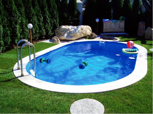 Ovalbecken TAHITI 490 x 300 x 120 cm | Innenhülle 0,8 mm blau | BASIC blau