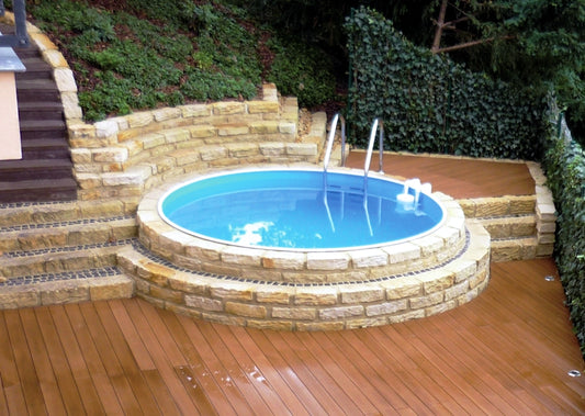 Rundbecken IBIZA 350 x 120 cm | Innenhülle 0,8 mm Blau | BASIC Blau