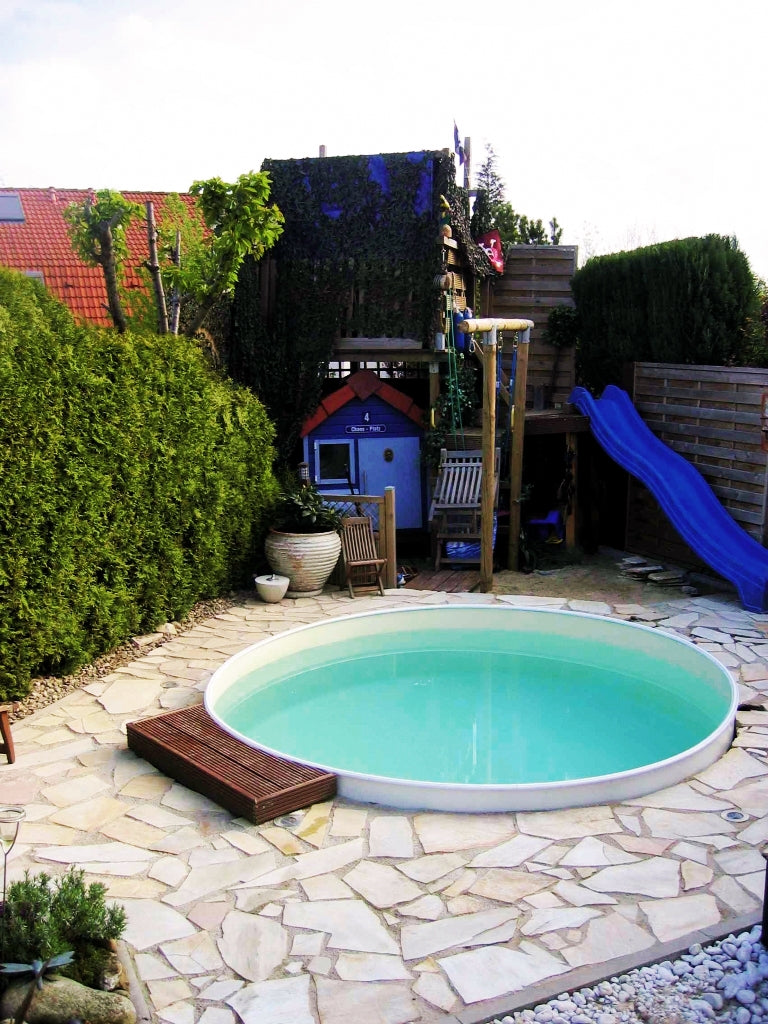 Rundbecken IBIZA 420 x 120 cm | Innenhülle 0,8 mm Blau | EASY CHANGE Handlauf Blau