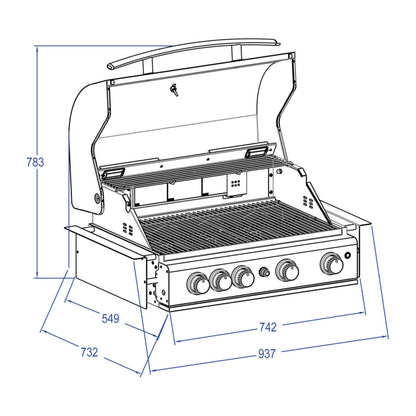 TOP-LINE - ALLGRILL CHEF L - BUILT-IN mit Air System Black