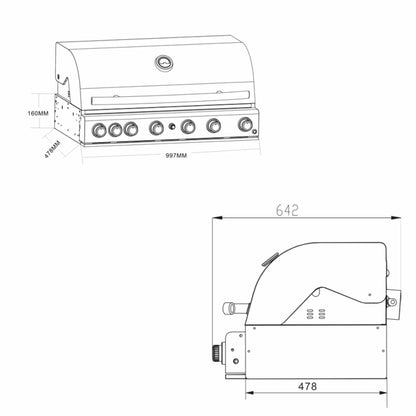 TOP-LINE - ALLGRILL CHEF XL - BUILT-IN mit Air System Black