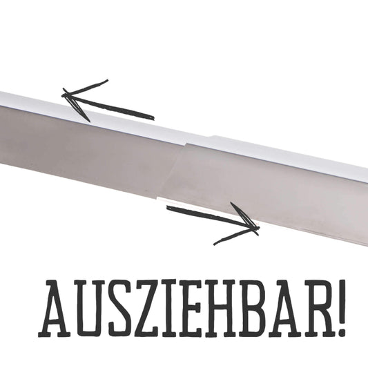 Edelstahl Flammblech schmal, variabel 35-60 cm / 9 cm