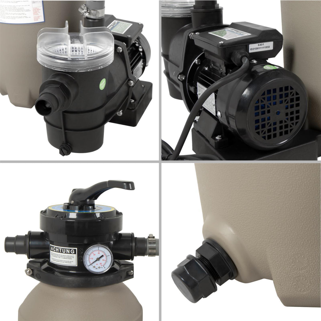Filteranlage Trend Top Ø 250 mm | Grau | 4 m³/h Pumpe | ohne Filtermedium Filterkessel: Ø 250 mm