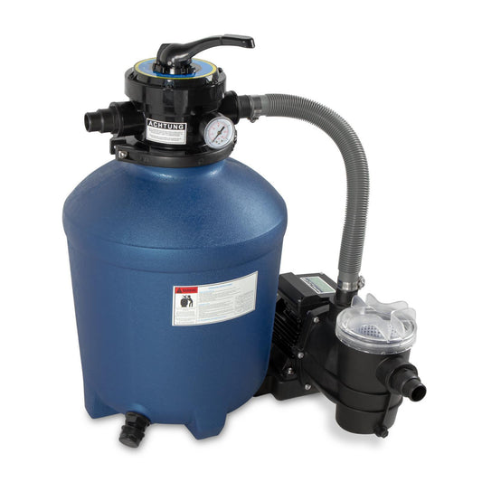 Filteranlage Trend Top Ø 380 mm | Blau | 10,5 m³/h Pumpe | 1.000 g Filterbälle