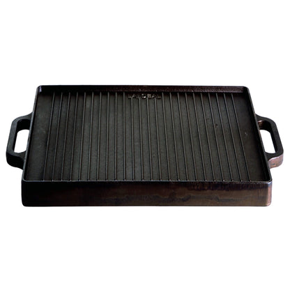 Grillplatte (Plancha) aus Gusseisen, 38 x 38 cm
