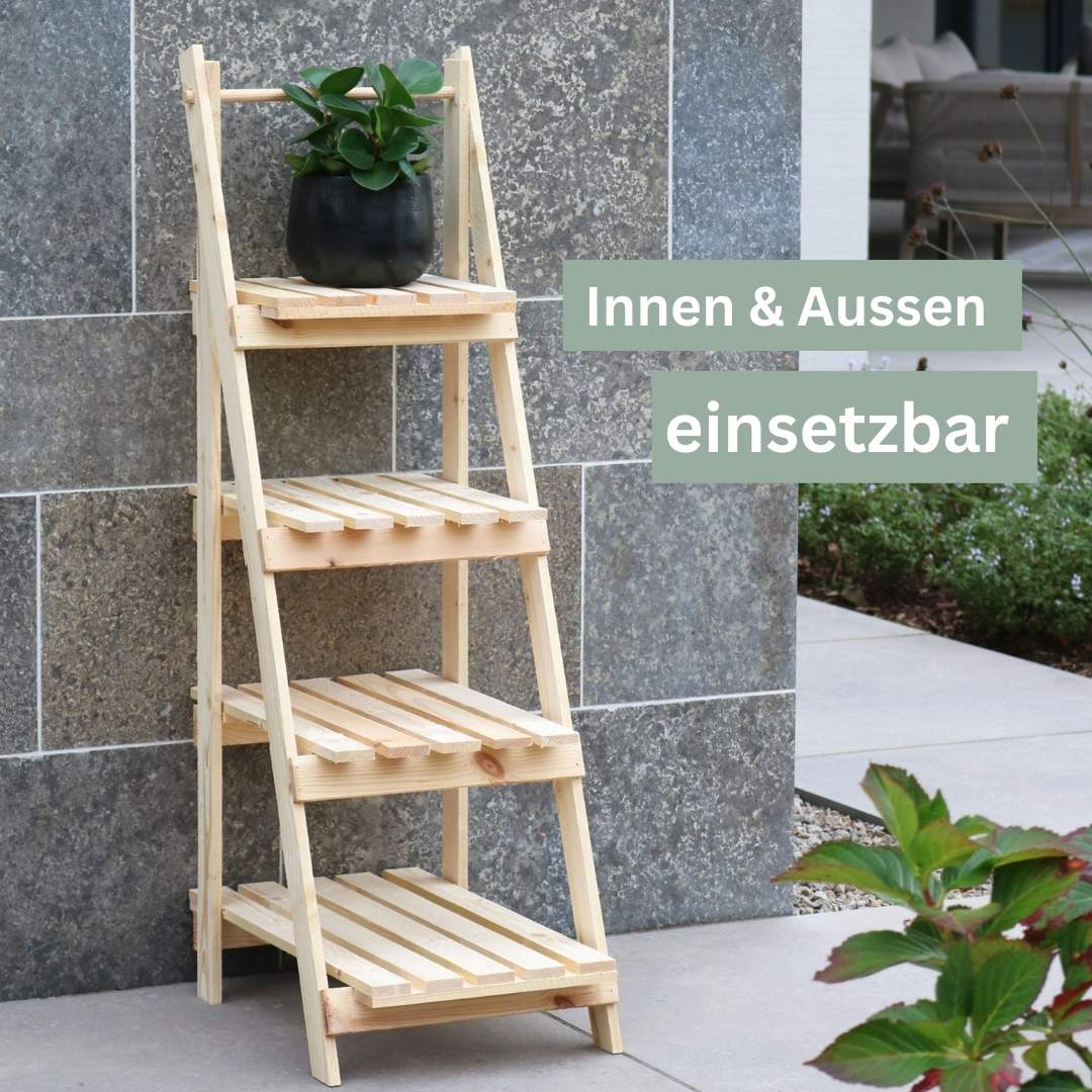 Pflanzleiter/ Blumentreppe mit 4 Ablagen