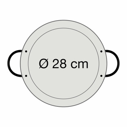 Paella-Pfanne Stahl poliert Ø 28 cm