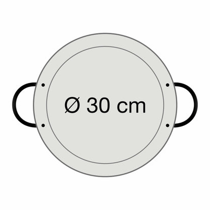 Paella-Pfanne Stahl poliert Ø 30 cm