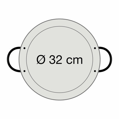 Paella-Pfanne Stahl poliert Ø 32 cm