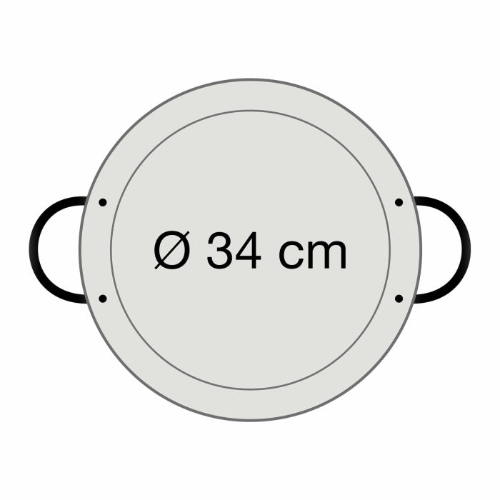Paella-Pfanne Stahl poliert Ø 34 cm