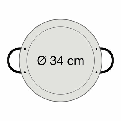 Paella-Pfanne Stahl poliert Ø 34 cm