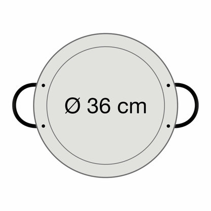 Paella-Pfanne Stahl poliert Ø 36 cm