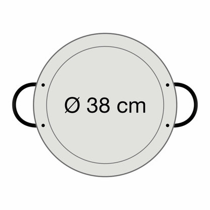 Paella-Pfanne Stahl poliert Ø 38 cm