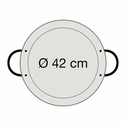 Paella-Pfanne Stahl poliert Ø 42 cm