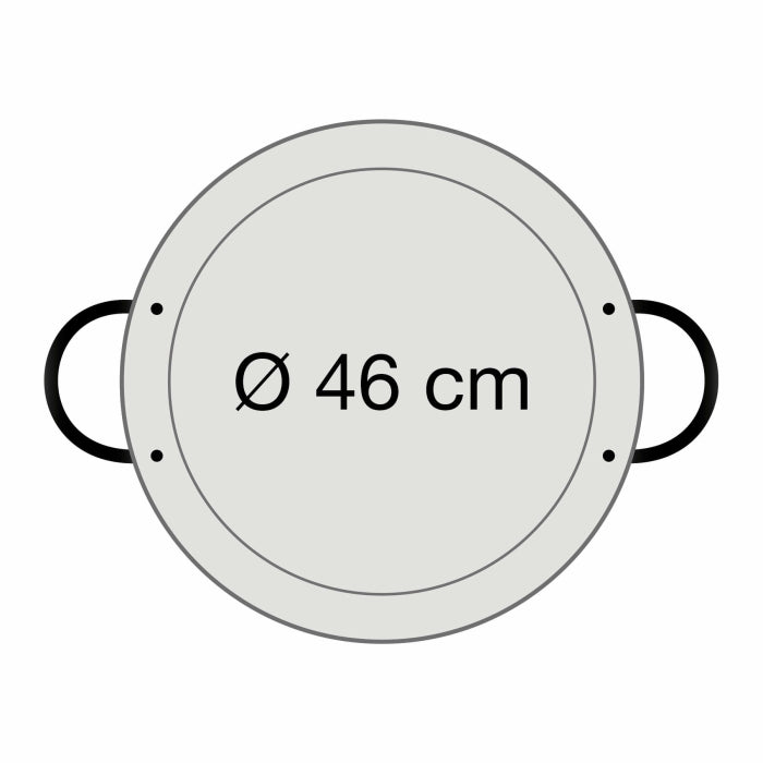 Paella-Pfanne Stahl poliert Ø 46 cm