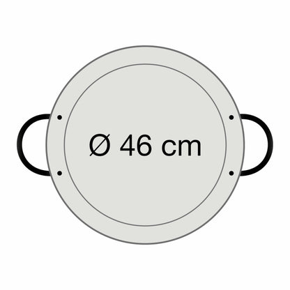 Paella-Pfanne Stahl poliert Ø 46 cm