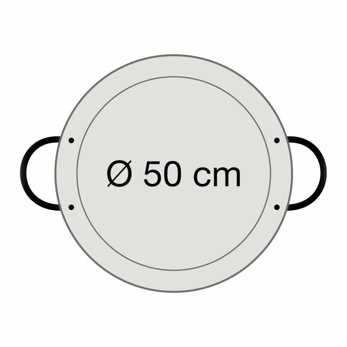 Paella-Pfanne Stahl poliert Ø 50 cm
