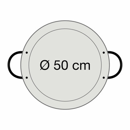 Paella-Pfanne Stahl poliert Ø 50 cm