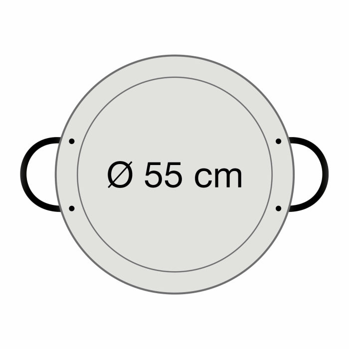 Paella-Pfanne Stahl poliert Ø 55 cm