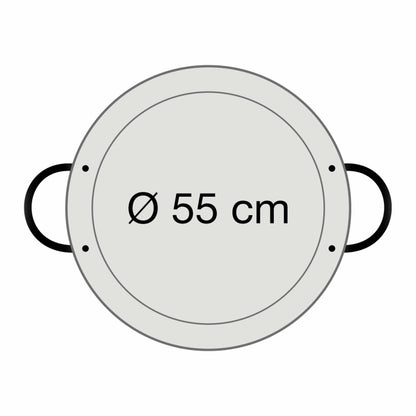 Paella-Pfanne Stahl poliert Ø 55 cm