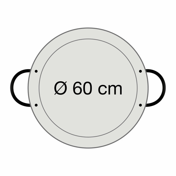 Paella-Pfanne Stahl poliert Ø 60 cm