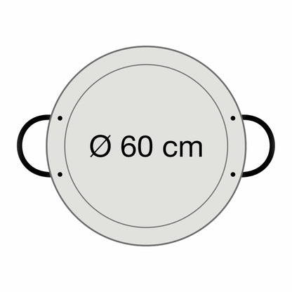 Paella-Pfanne Stahl poliert Ø 60 cm