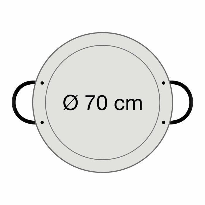 Paella-Pfanne Stahl poliert Ø 70 cm
