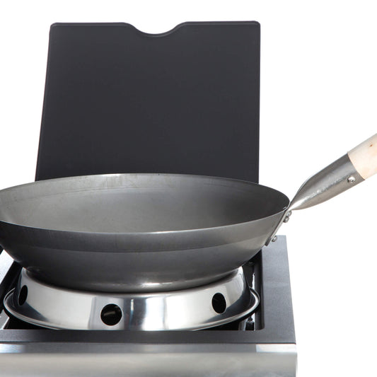 Original chinesische Wokpfanne, Ø 30 cm und Edelstahl-Wokring